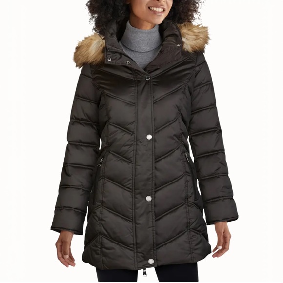 Kenneth Cole Faux Fur Puffer Hooded Parka/Coat - L - Picture 17 of 17